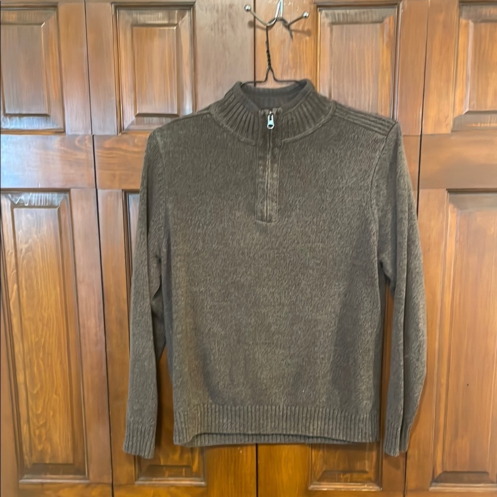 Dockers Men's Brown Half-Zip Sweater RN # 15610.Size M/M Pre-owned, Retail $45.